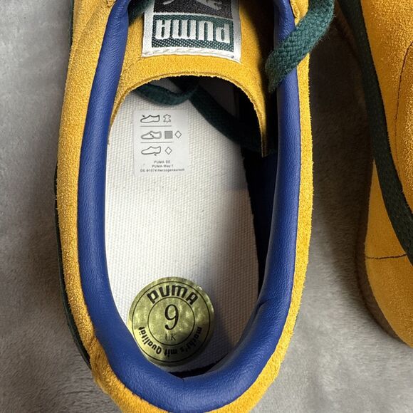 Puma Brasil Sneakers Yellow Green Suede Men’s Size 10 Retro Soccer Style 401048- - Picture 6 of 12